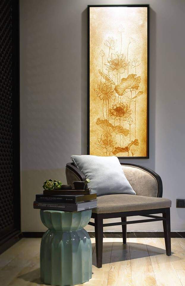 Tranh trúc chỉ phòng khách - Tạo không gian sang trọng và thanh lịch 13 tranh truc chi phong khach 2