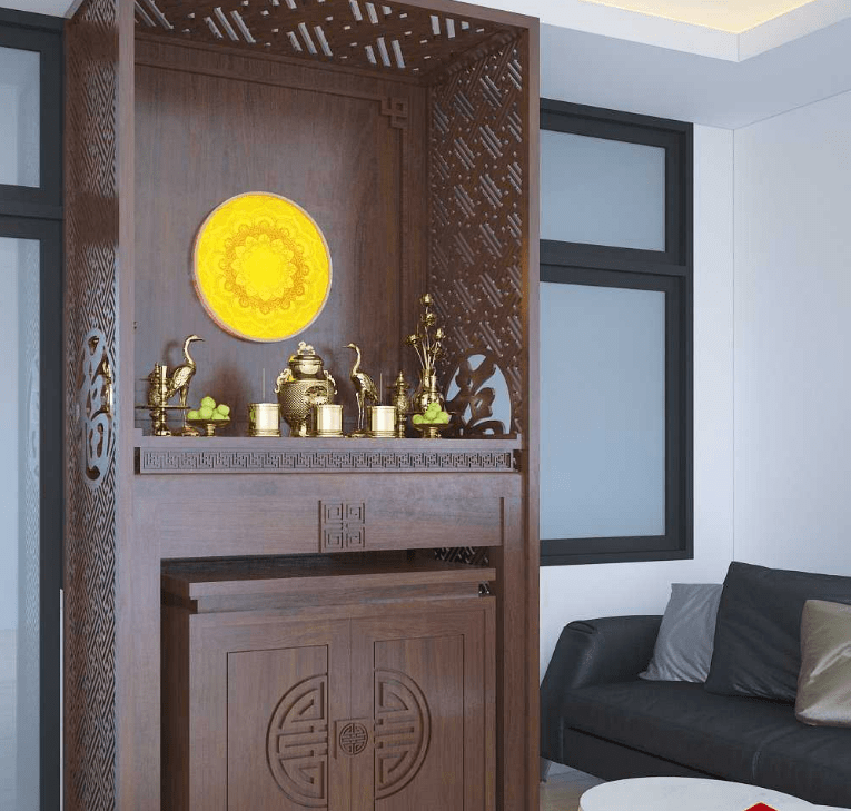 Những Mẫu Vách Ngăn Bàn Thờ Chung Cư Đẹp Nhất 2023 22 tranh truc chi tron 4