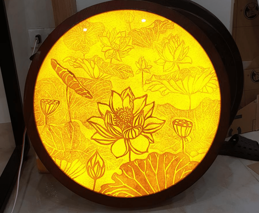 Những mẫu tranh trúc chỉ đẹp độc đáo nhất 2023 22 tranh truc chi tron hoa sen