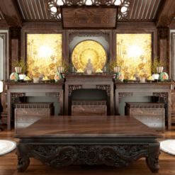 Tranh giấy dừa trúc chỉ bàn thờ