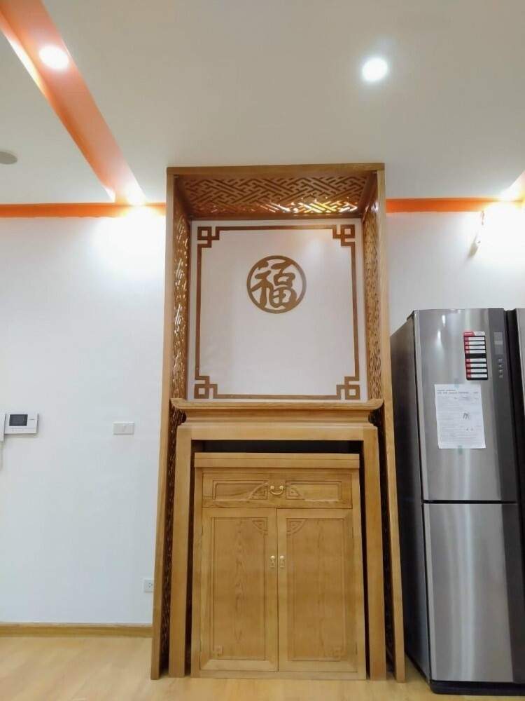 Những Mẫu Bàn Thờ Chung Cư Đẹp Hiện Đại 2023 19 Bàn thờ chung cư gỗ mít hiện đại