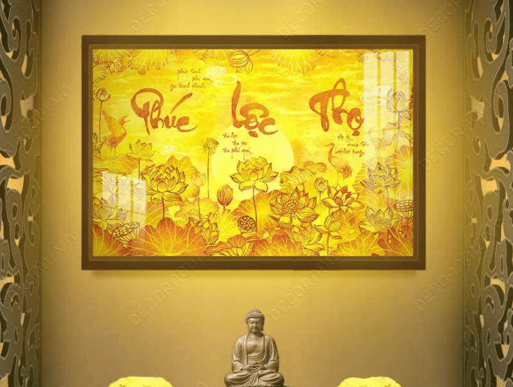 Tranh Phúc Lộc Thọ Treo Phòng Thờ Đẹp 2023 5 Tranh phòng thờ phúc lộc thọ